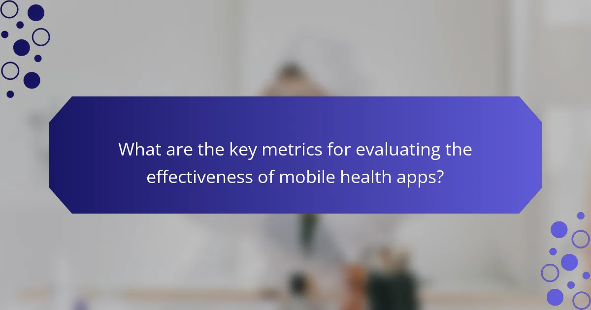 What are the key metrics for evaluating the effectiveness of mobile health apps?