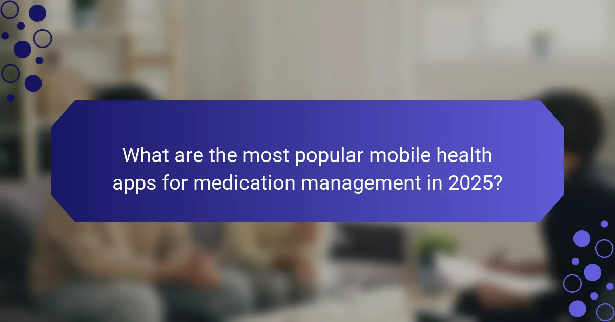 What are the most popular mobile health apps for medication management in 2025?